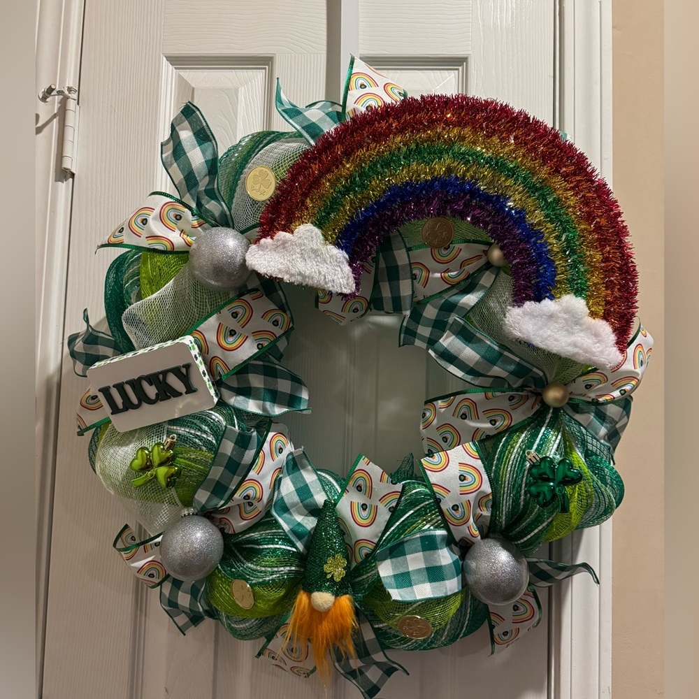 Festive Rainbow Holiday Wreath